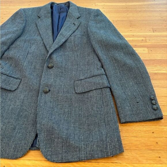 Witty Brothers Vintage Blue/White Plaid Tweed Blazer Suit Jacket - Picture 3 of 8